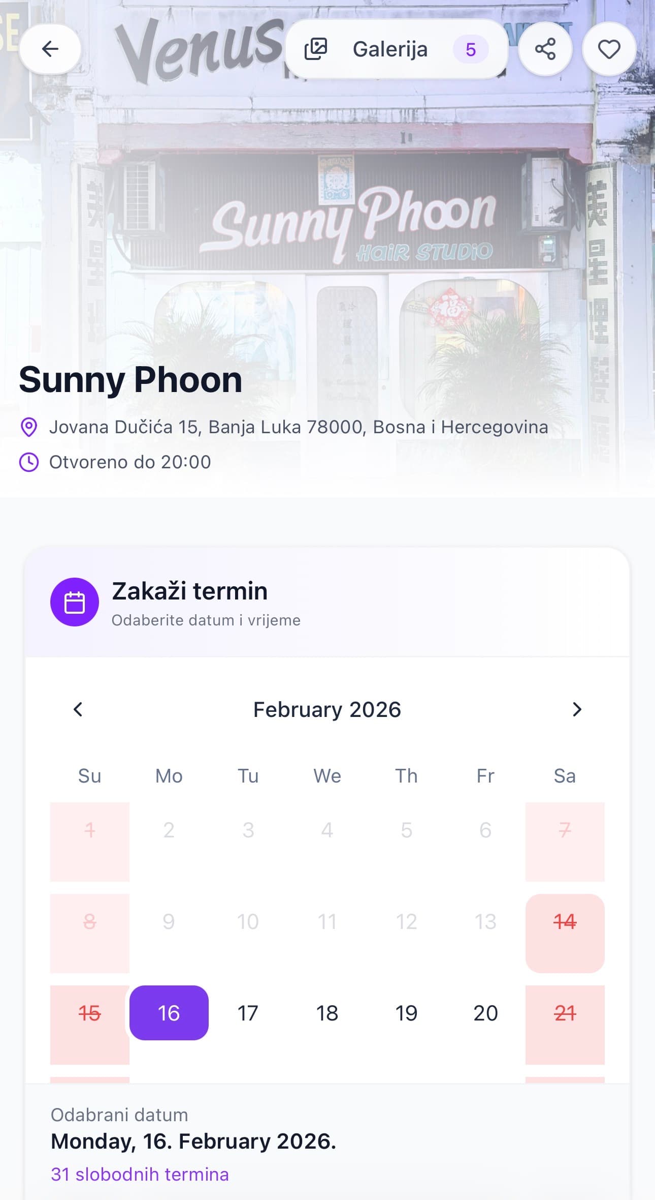 Termin - Mobilni prikaz